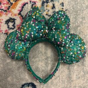 Green sparkle jumbo bow Minnie Ears
